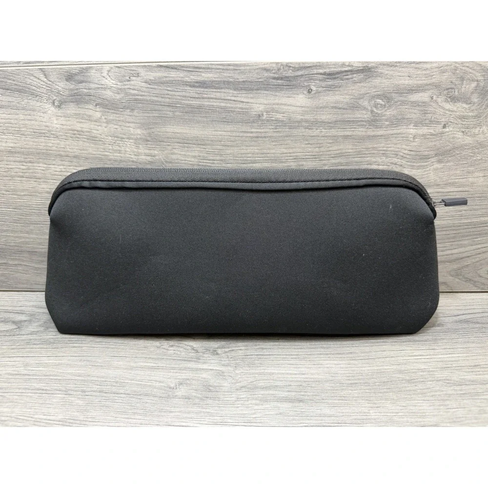SKIMS Black Neoprene Cosmetics Waterproof Pouch Case Travel Zipper Storage